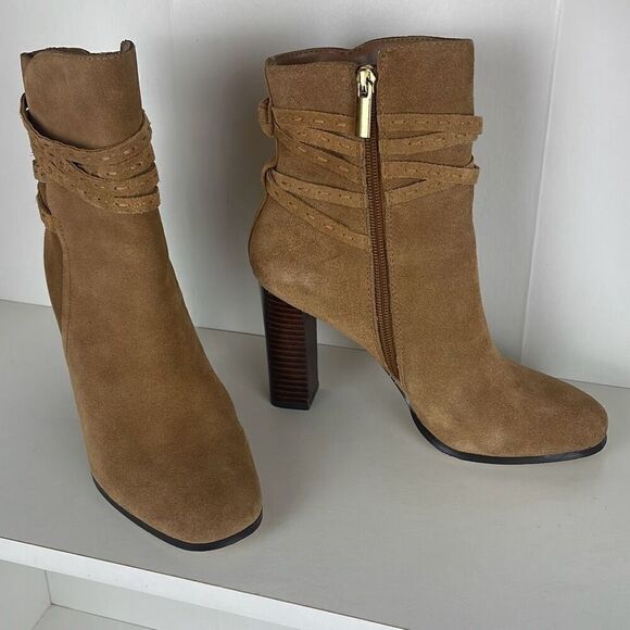 Saks Fifth Avenue Tan Suede Ankle Boots - Picture 2 of 9